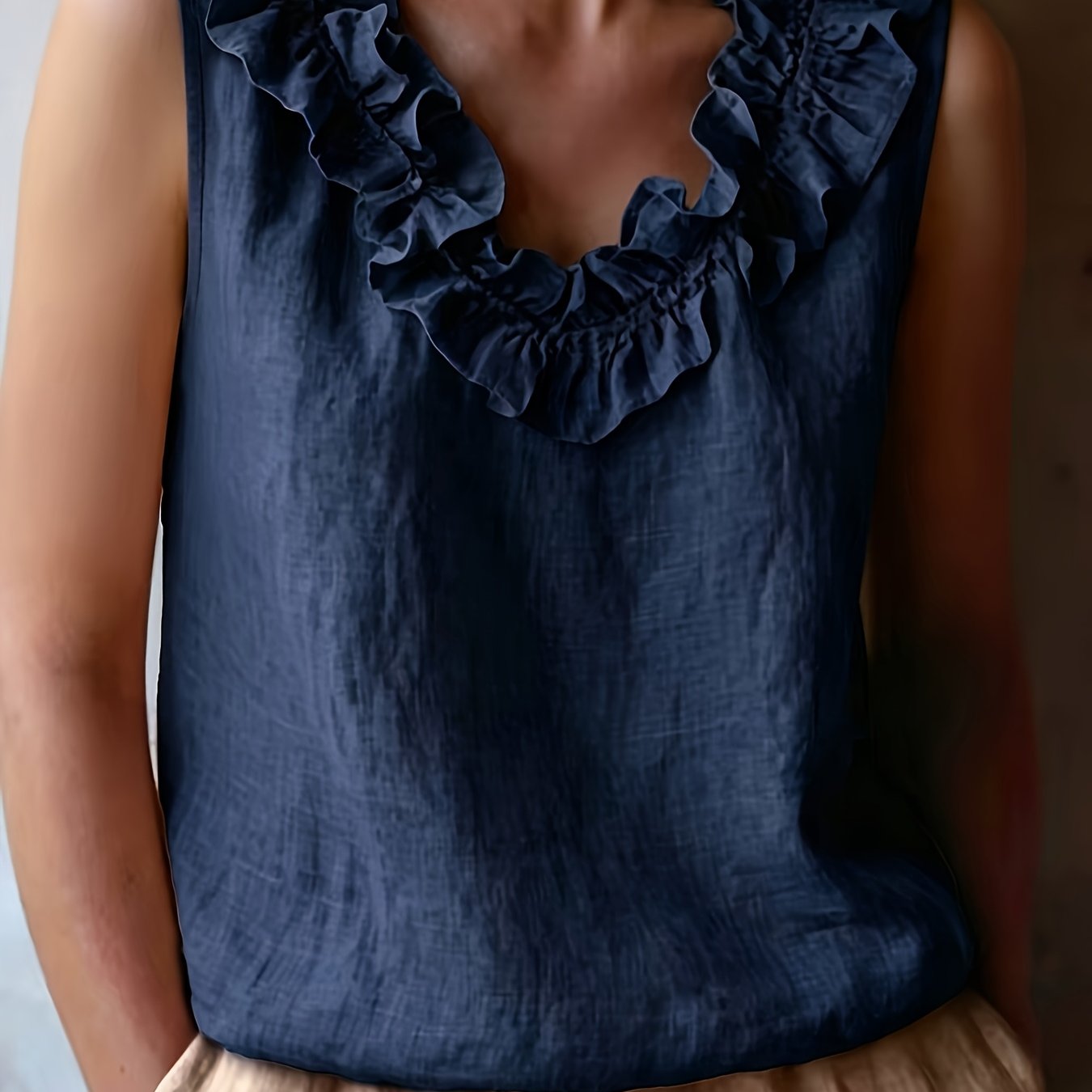 Effie | Women's Ruffle Sleeveless Summer Blouse