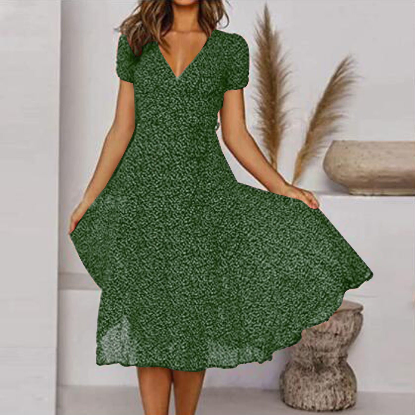 Rosamund | Women's V-Neck A-Line Maxi Summer Dress