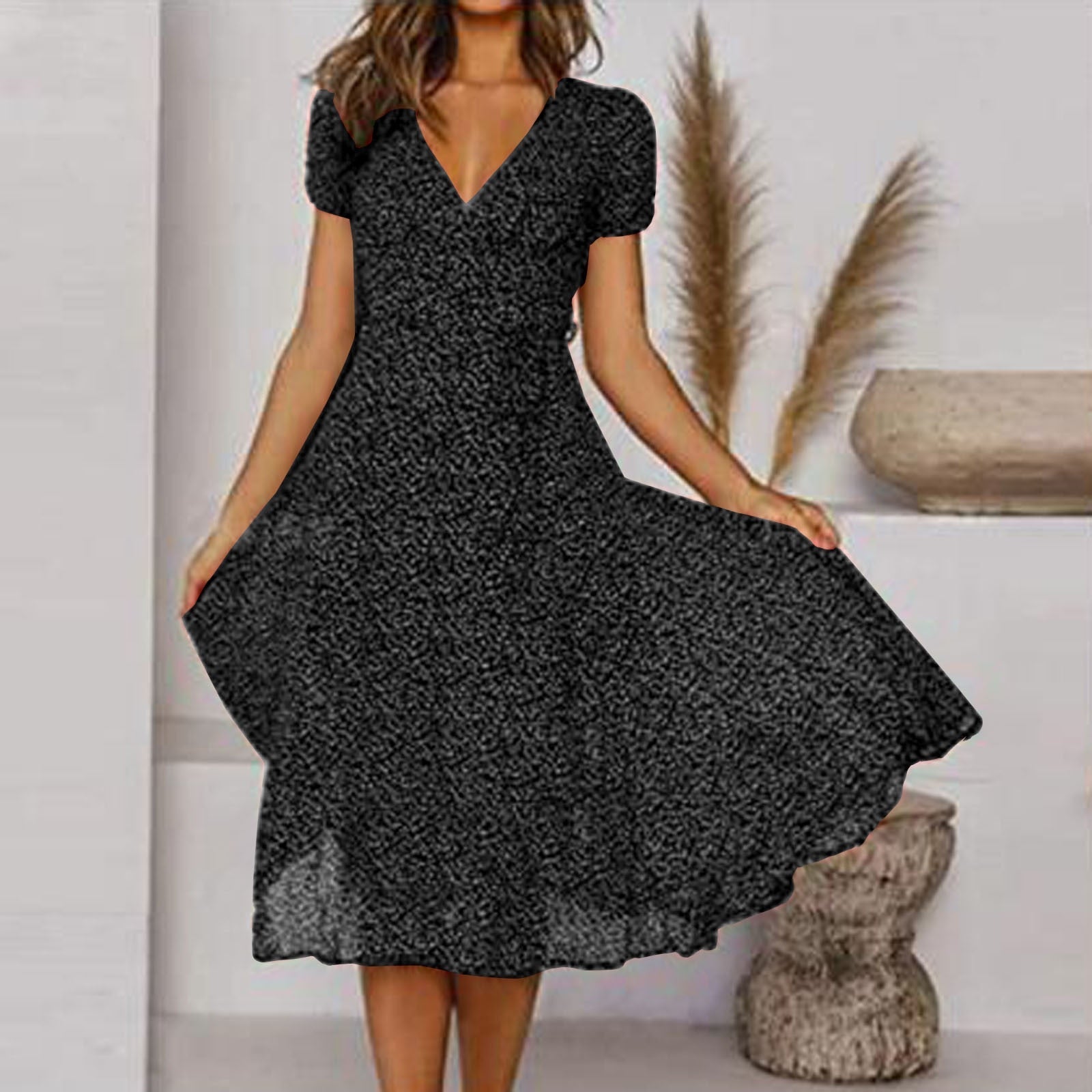 Rosamund | Women's V-Neck A-Line Maxi Summer Dress