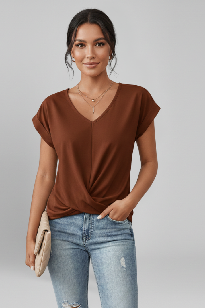 Grace | Women's V-Neck Short Sleeve Blouse