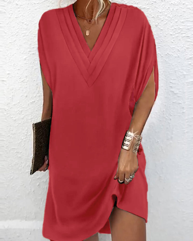 Constance | Women's V-Neck Slit Sleeve Dress