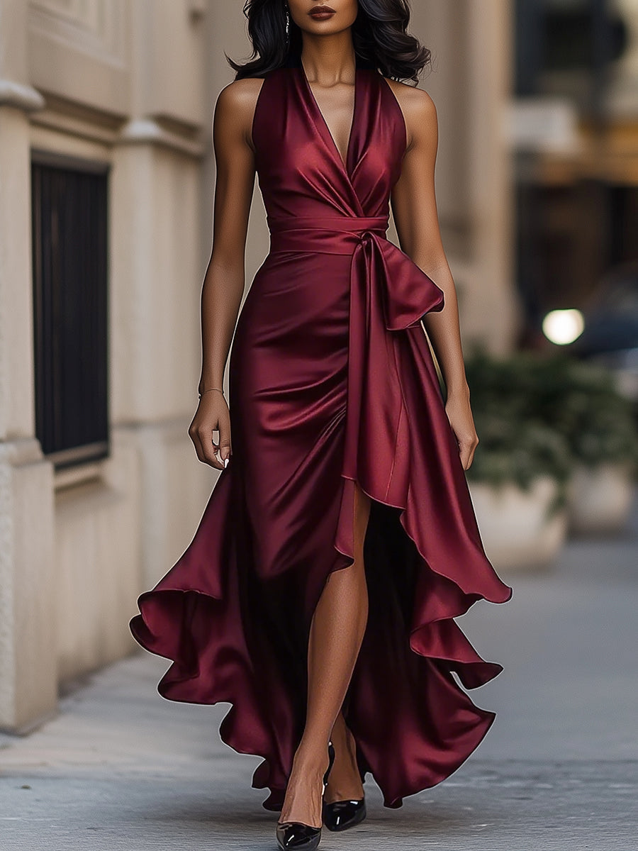 Cressida | Women's V-Neck Wrap Midi Dress