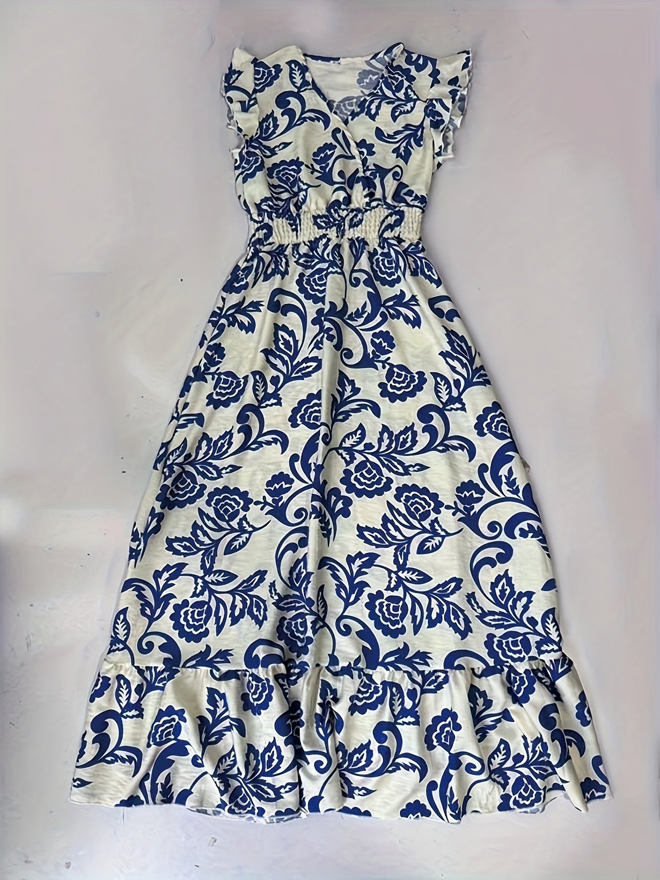 Anabel | Women's Floral V-Neck Sleeveless Maxi Summer Dress