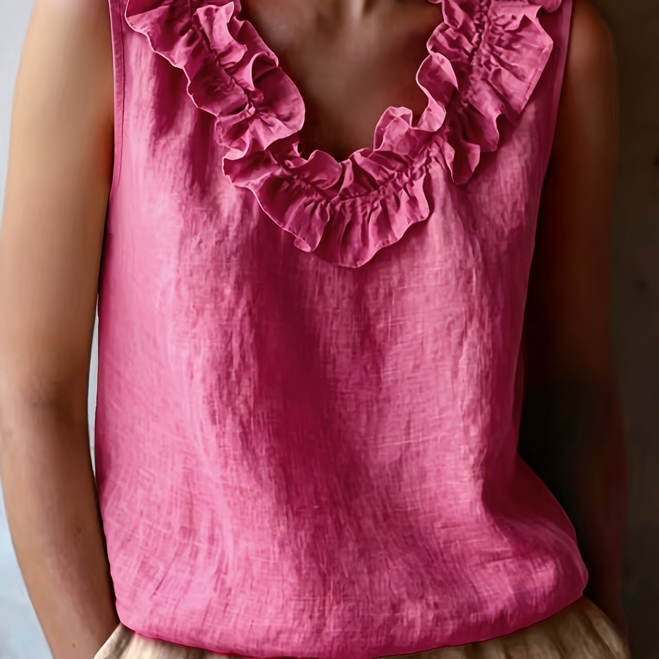 Effie | Women's Ruffle Sleeveless Summer Blouse