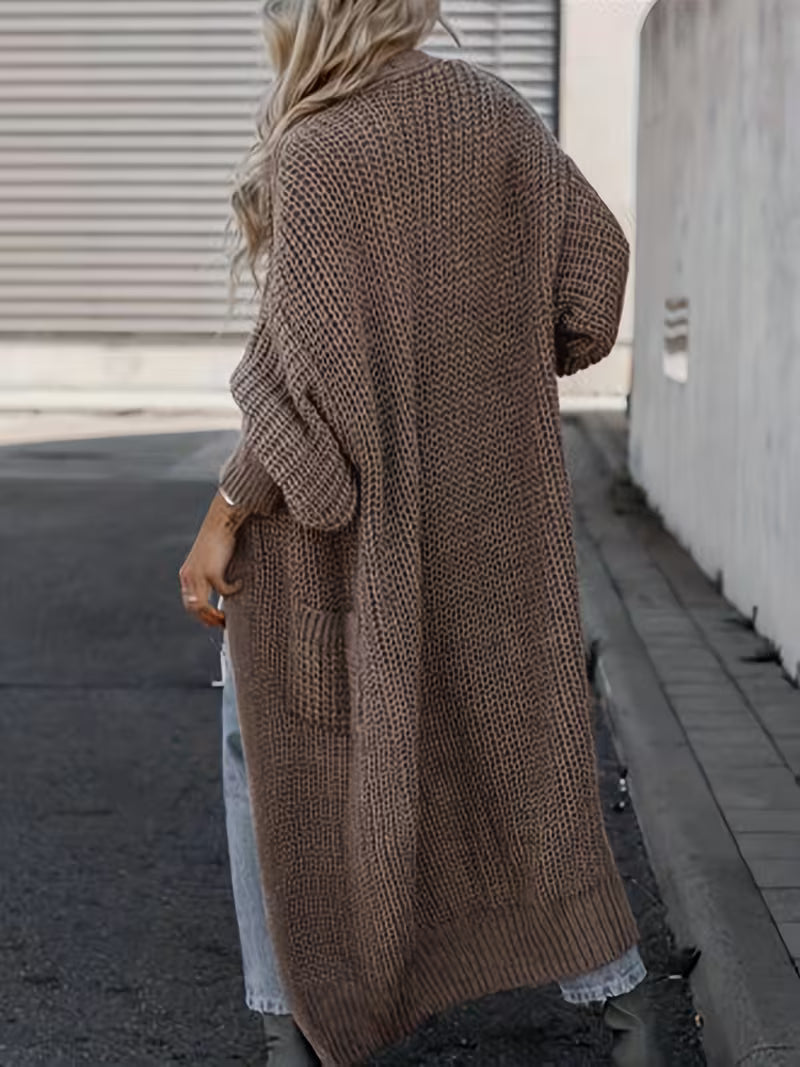 Amelia | Women's Deep V-Neck Ribbed Knit Open Front Cardigan