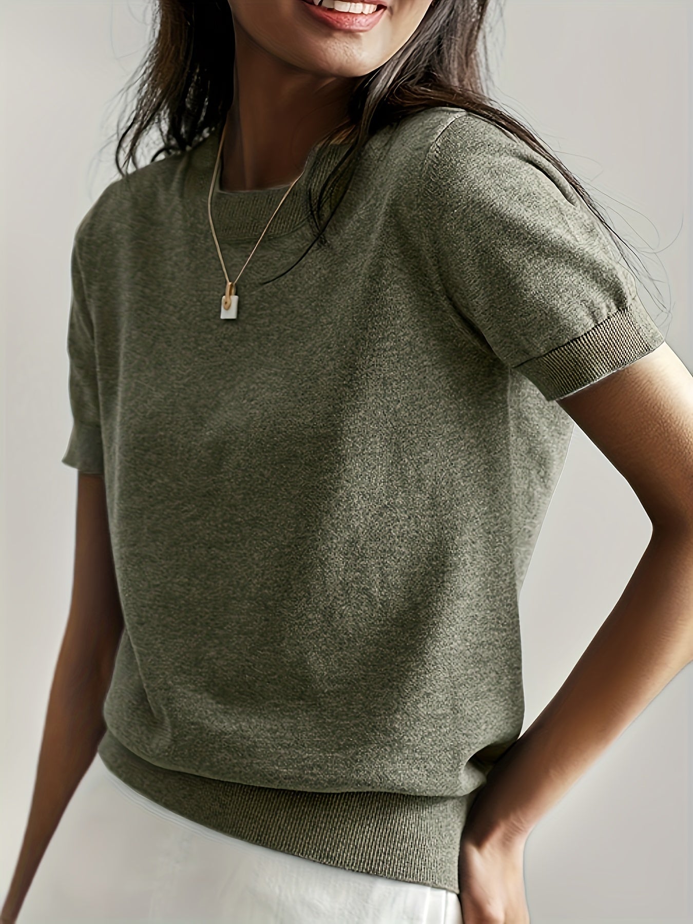 Maude | Women's Short Sleeve Round Neck Summer Top
