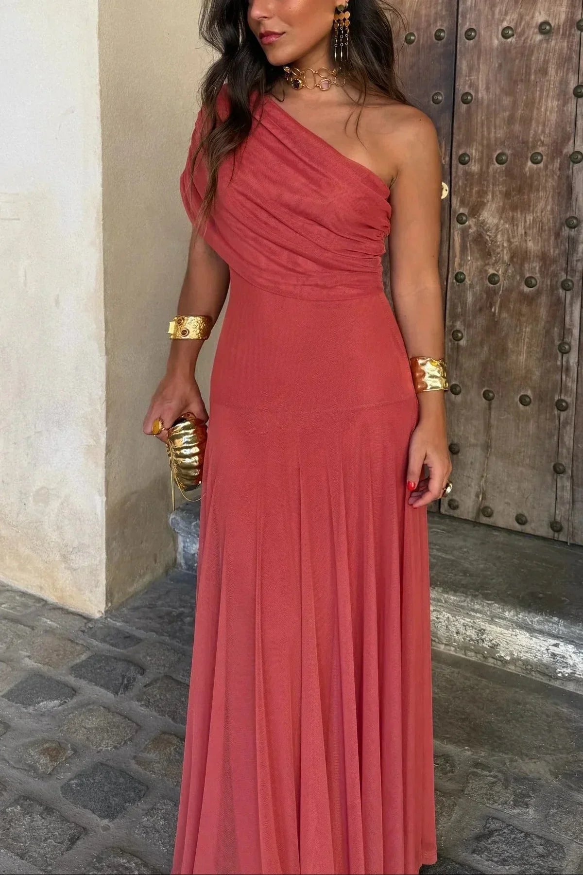 Seraphina | Women's Pleated One-Shoulder Maxi Summer Dress