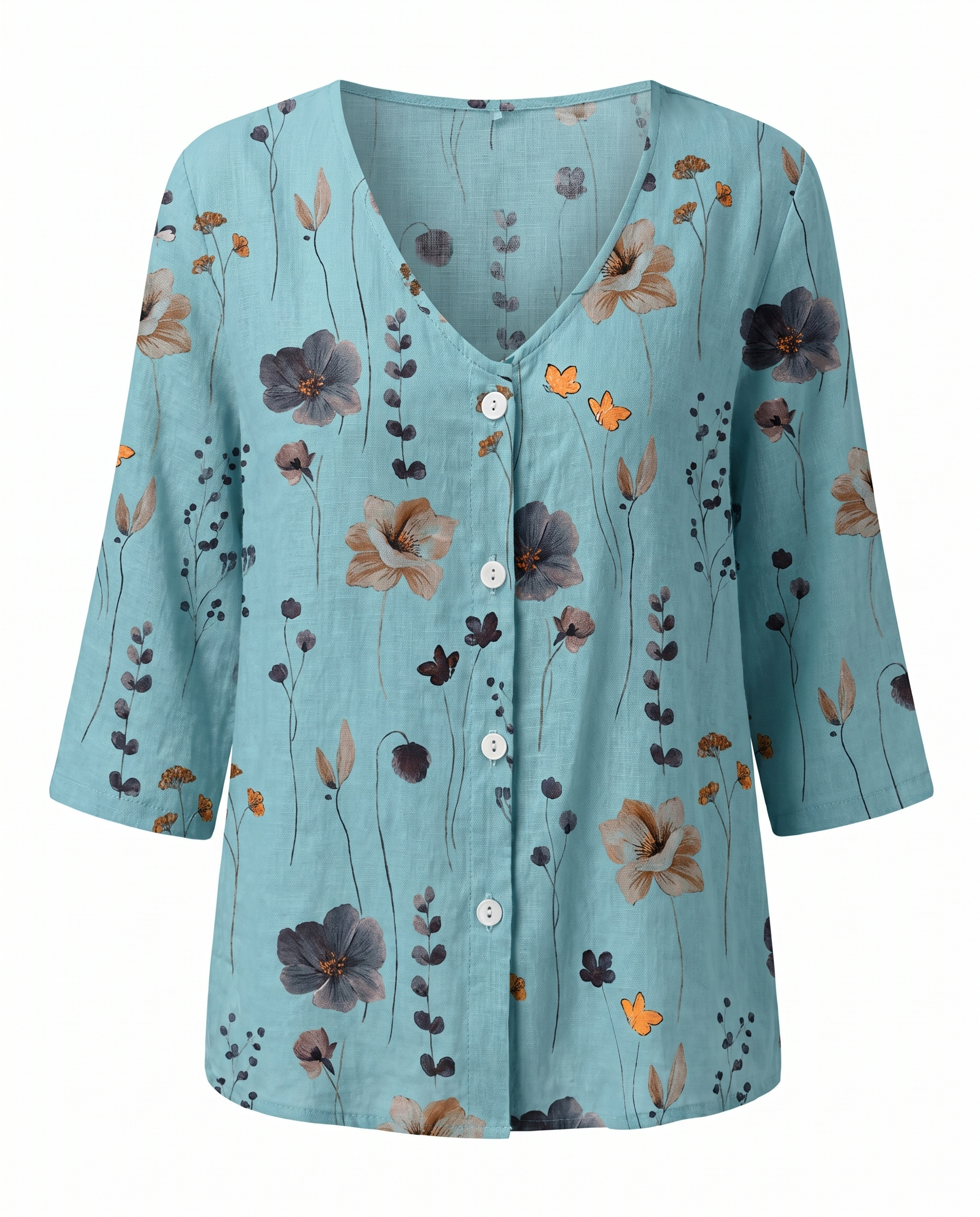 Iris | Women's Floral V-Neck Summer Blouse